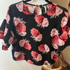 Black Floral Top